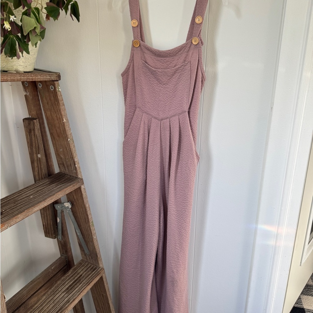 ✨ Dot Dot Smile Girls Mauve Overalls | Size 7 | Pockets | Cozy Textured Knit ✨ - Picture 6 of 6